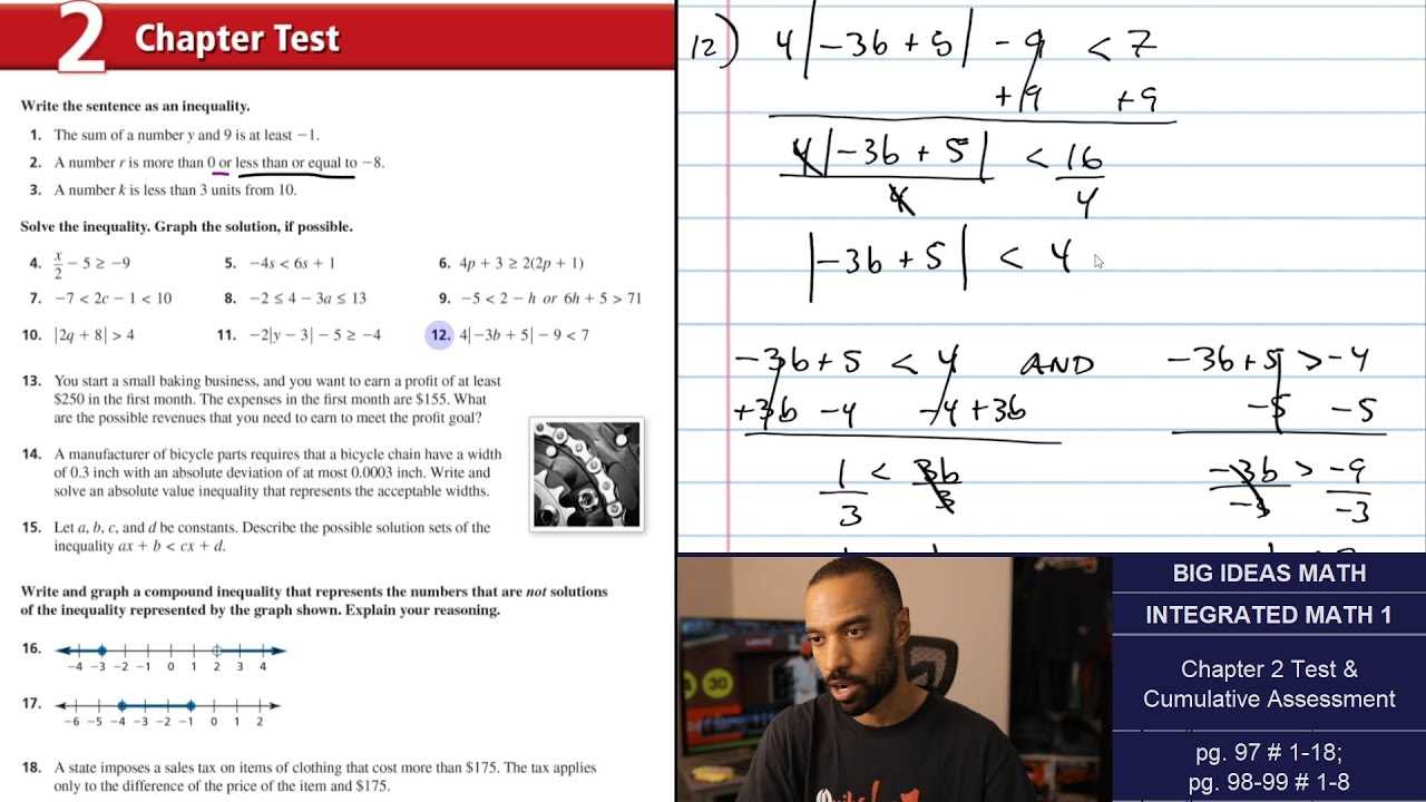 algebra 2 chapter 2 test review answers