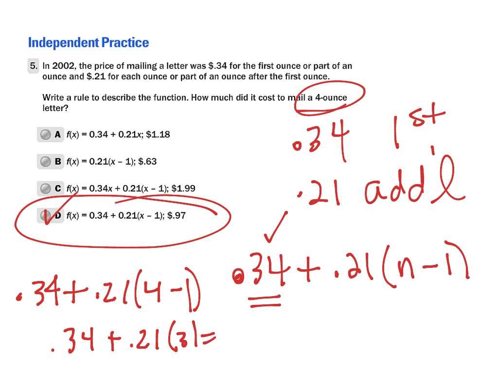 independent practice answers