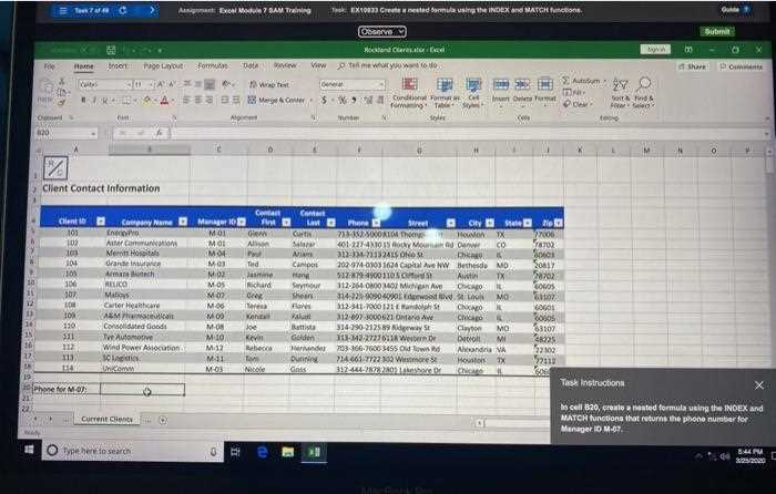 excel module 3 sam exam answers