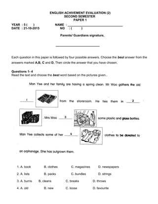 english 2 semester exam answers