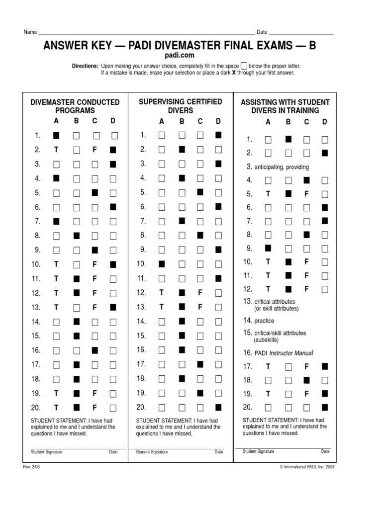 padi rescue diver final exam answers