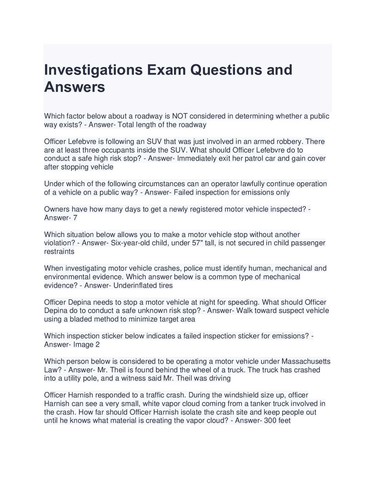 evidence law exam questions and answers