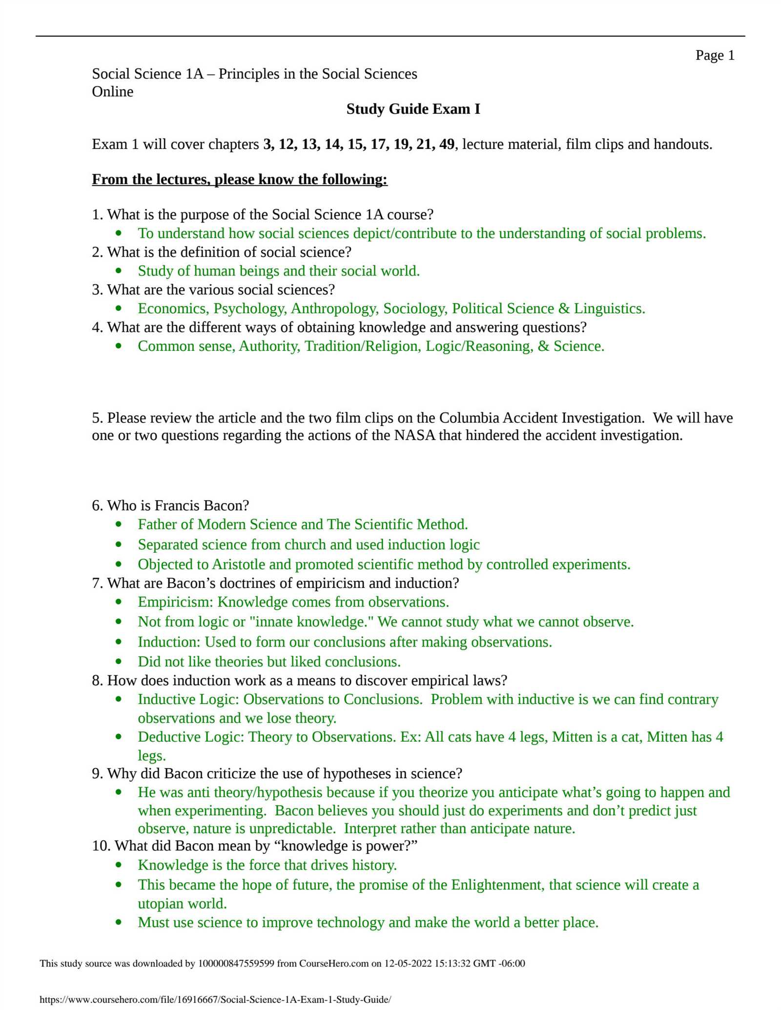 spanish 1a final exam study guide answers