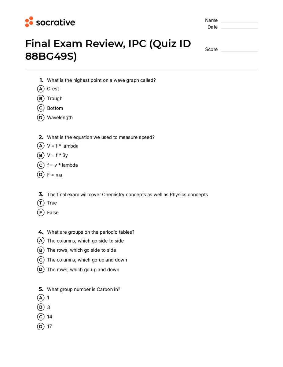 final exam review answers