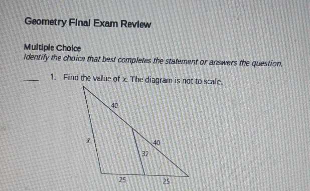 final exam review geometry answers