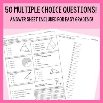 final exam review geometry answers