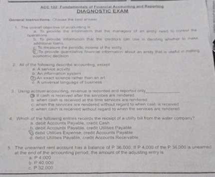 financial accounting exam 2 answers