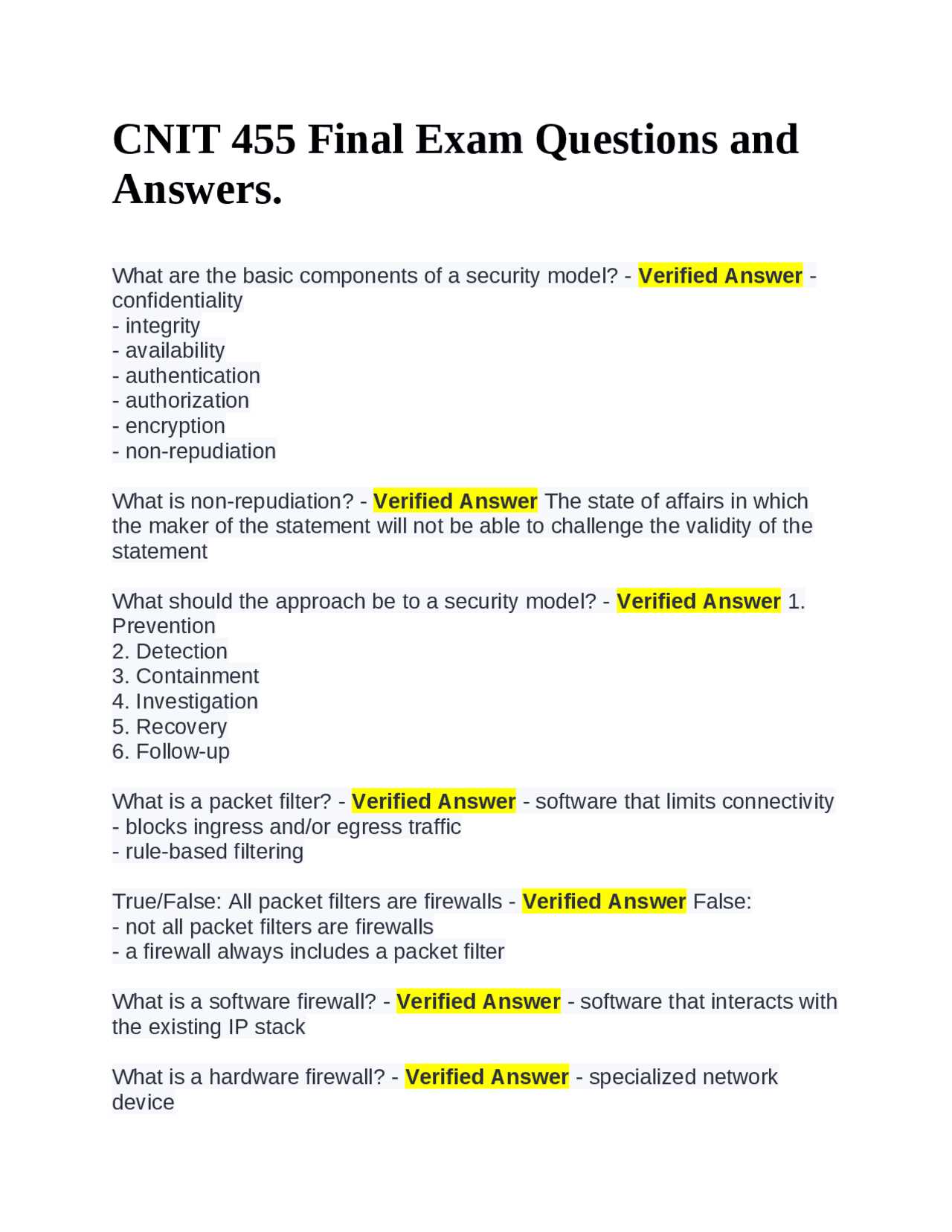 firewall exam questions and answers