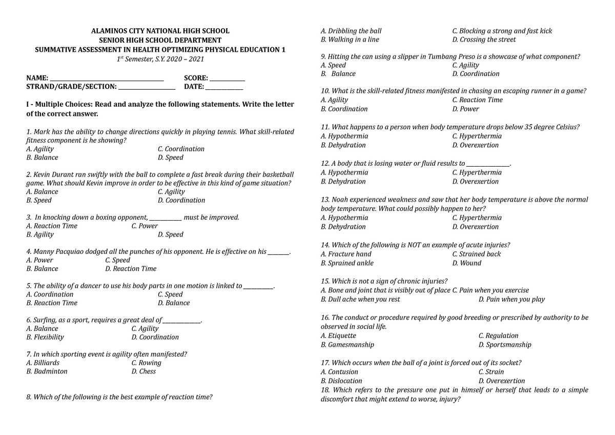 hope semester 2 exam answers