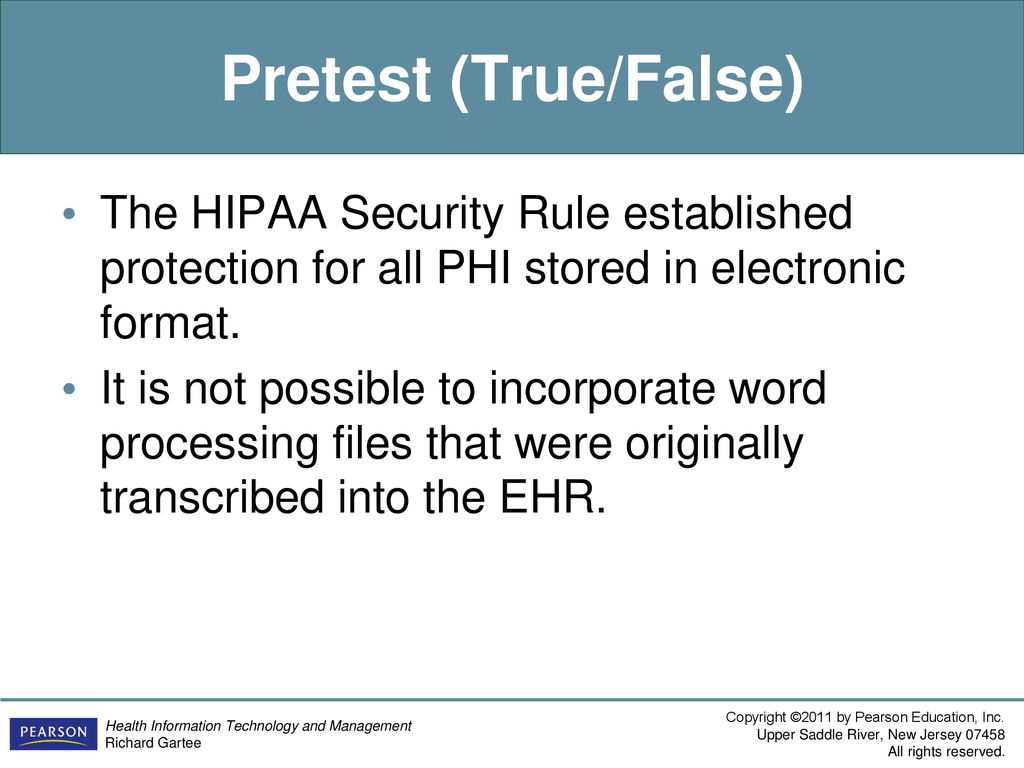 hipaa pretest answers