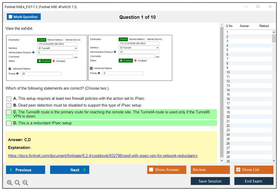 fortigate 7.4 operator exam answers