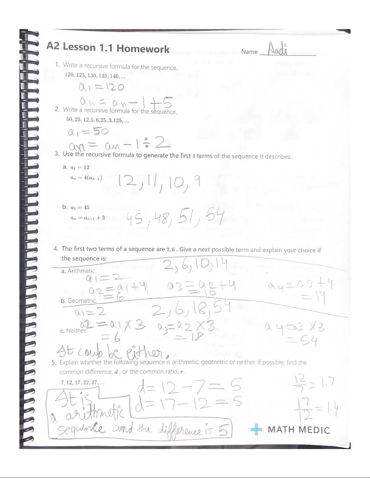 cpm algebra 2 homework answers