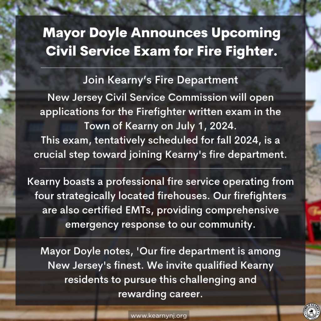 firefighter civil service exam nj