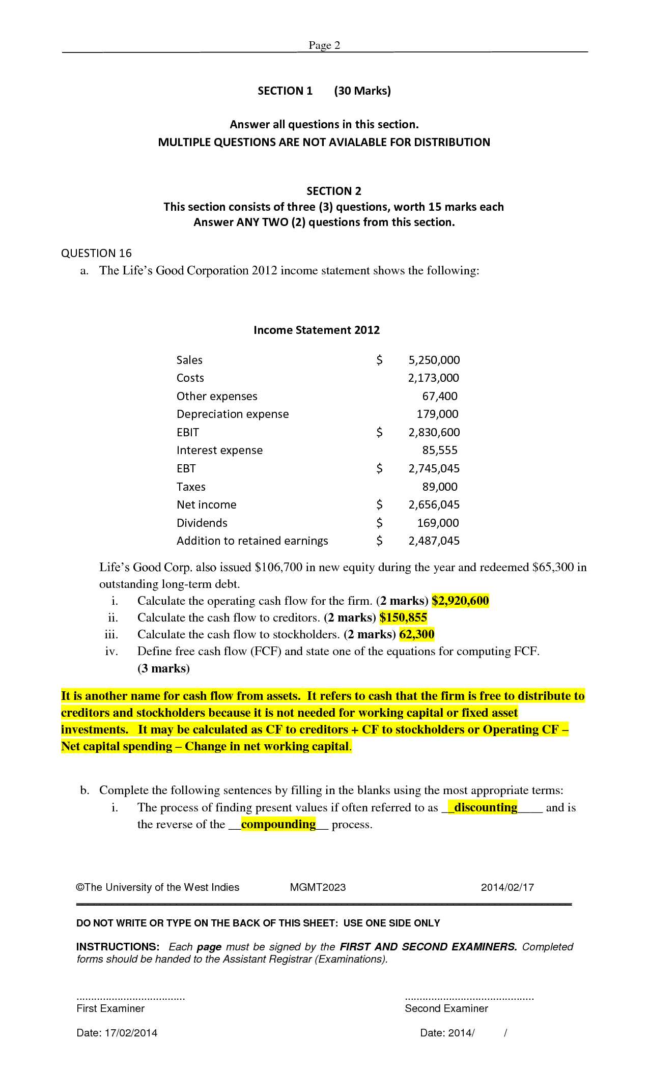 management final exam questions and answers