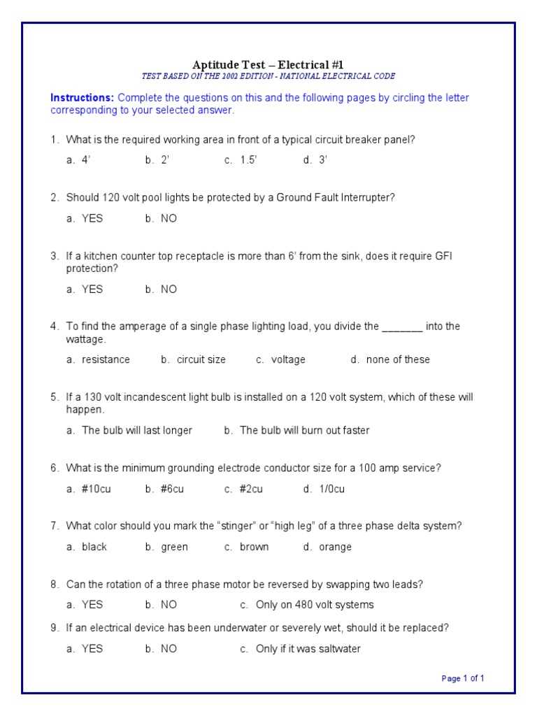 nec exam questions and answers