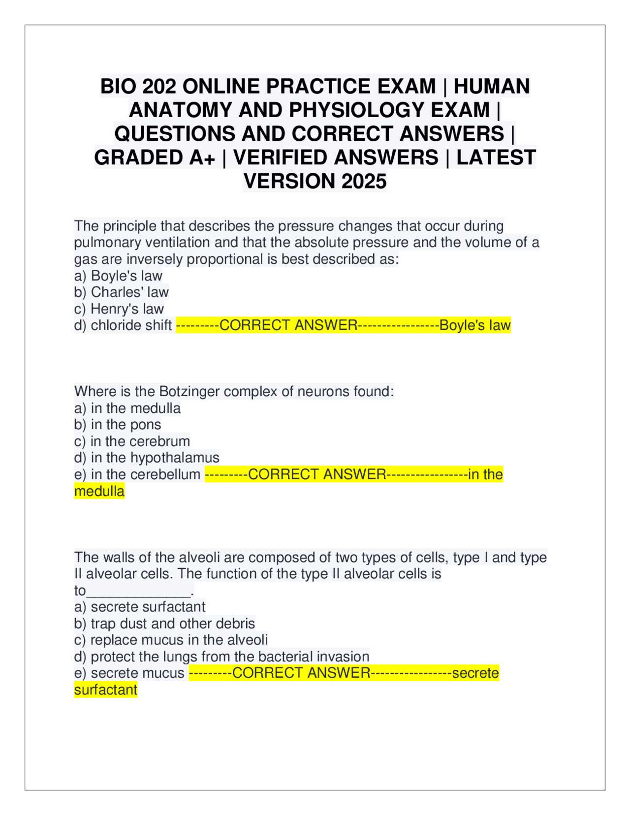 anatomy and physiology exam 2 practice