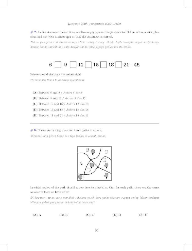 kangaroo math contest past papers