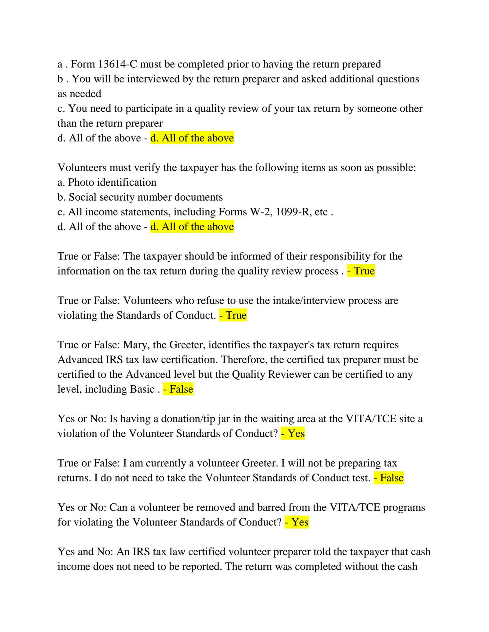 tax law exam questions and answers