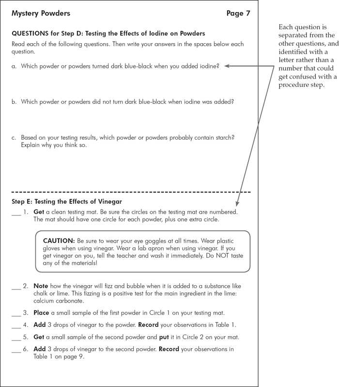 mystery powders lab answers