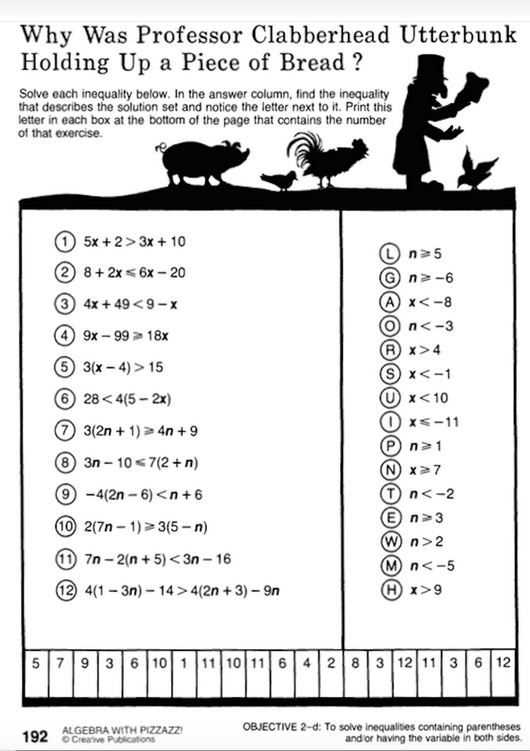 pre algebra with pizzazz answer key page 188