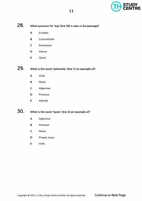 11 plus exam questions and answers