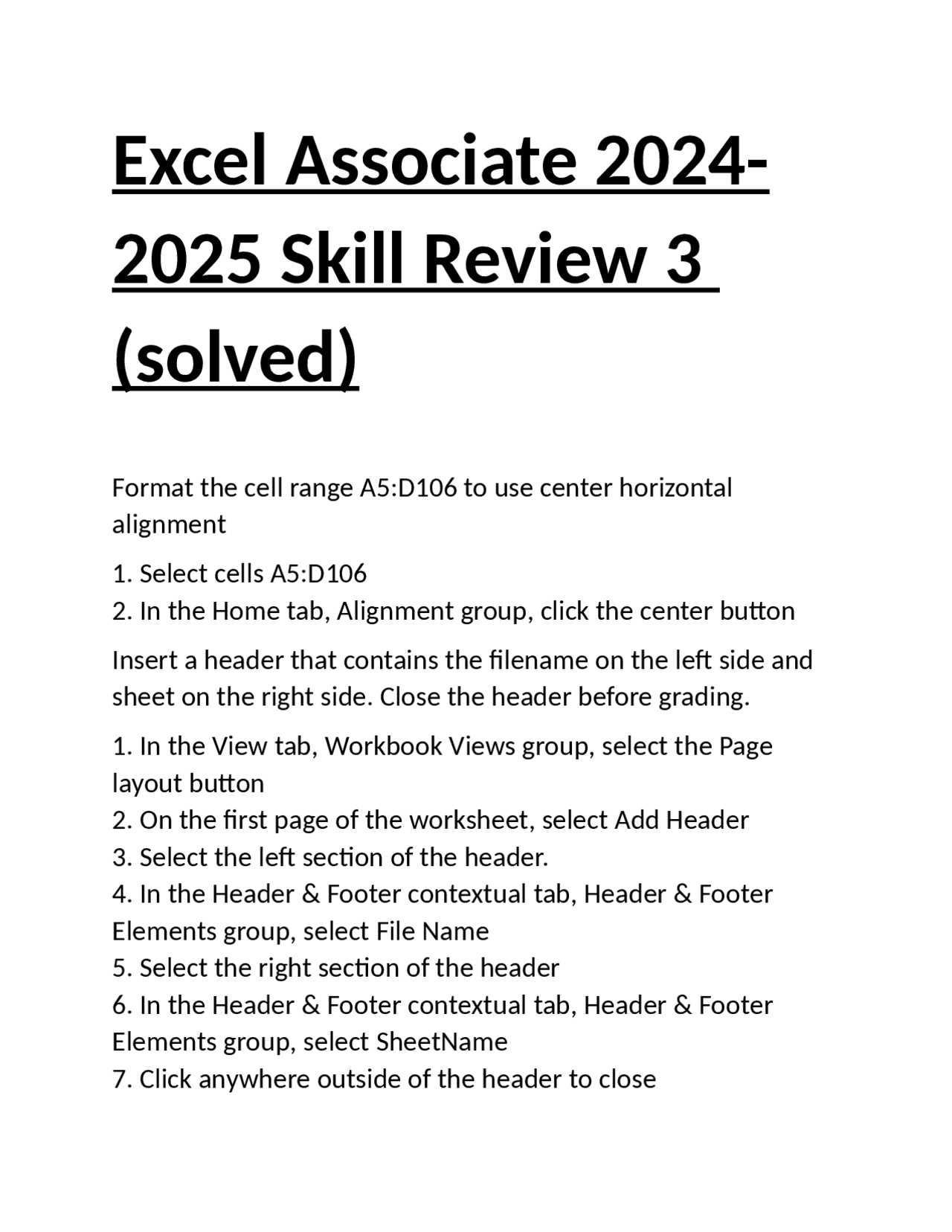 simnet excel 2025 exam answers