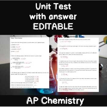 chemistry unit 5 test answers