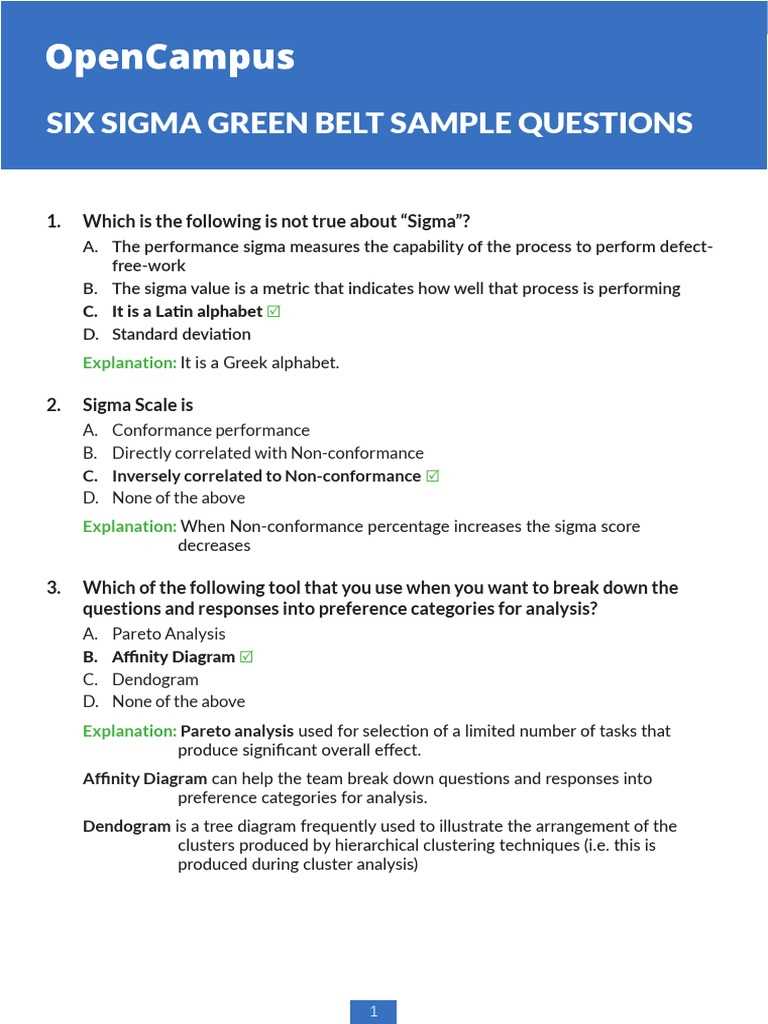 iise green belt exam answers