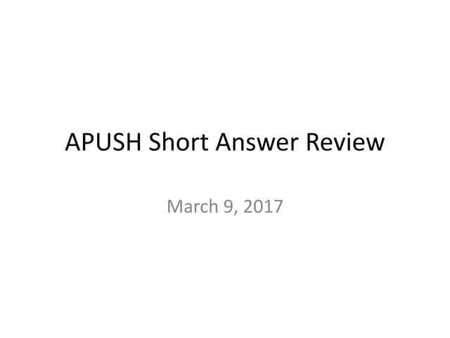 2016 apush exam answers