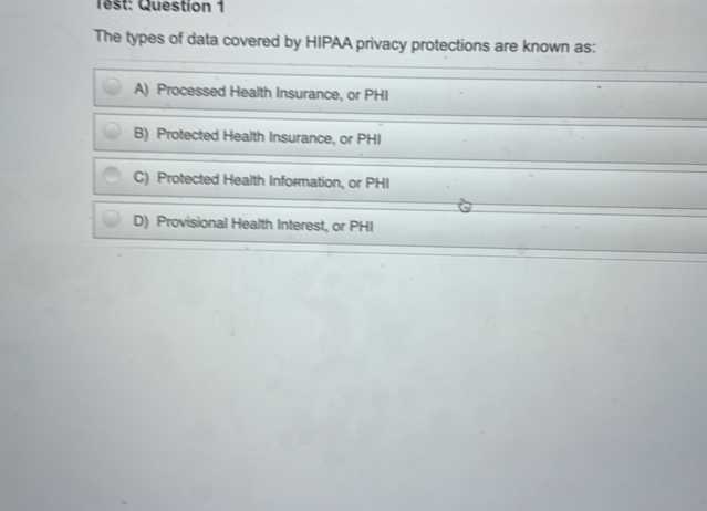 hipaa privacy test answers