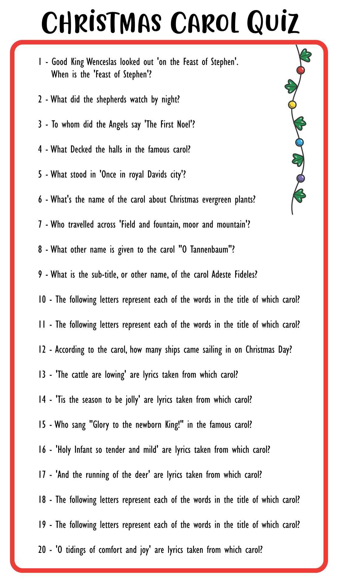 christmas songs worksheet answers