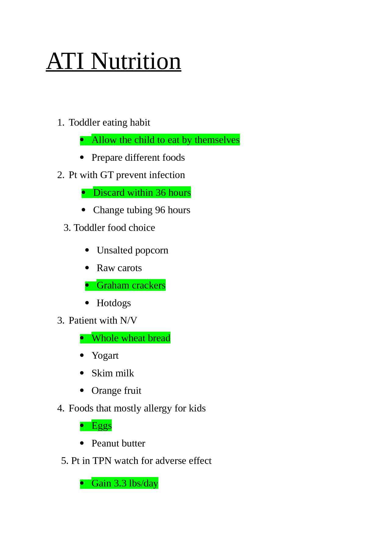 nutrition exam questions and answers