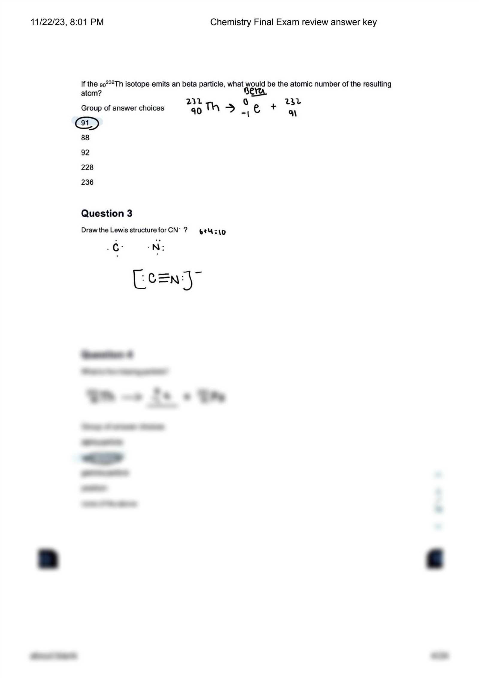 unit 2 exam review chemistry answer key