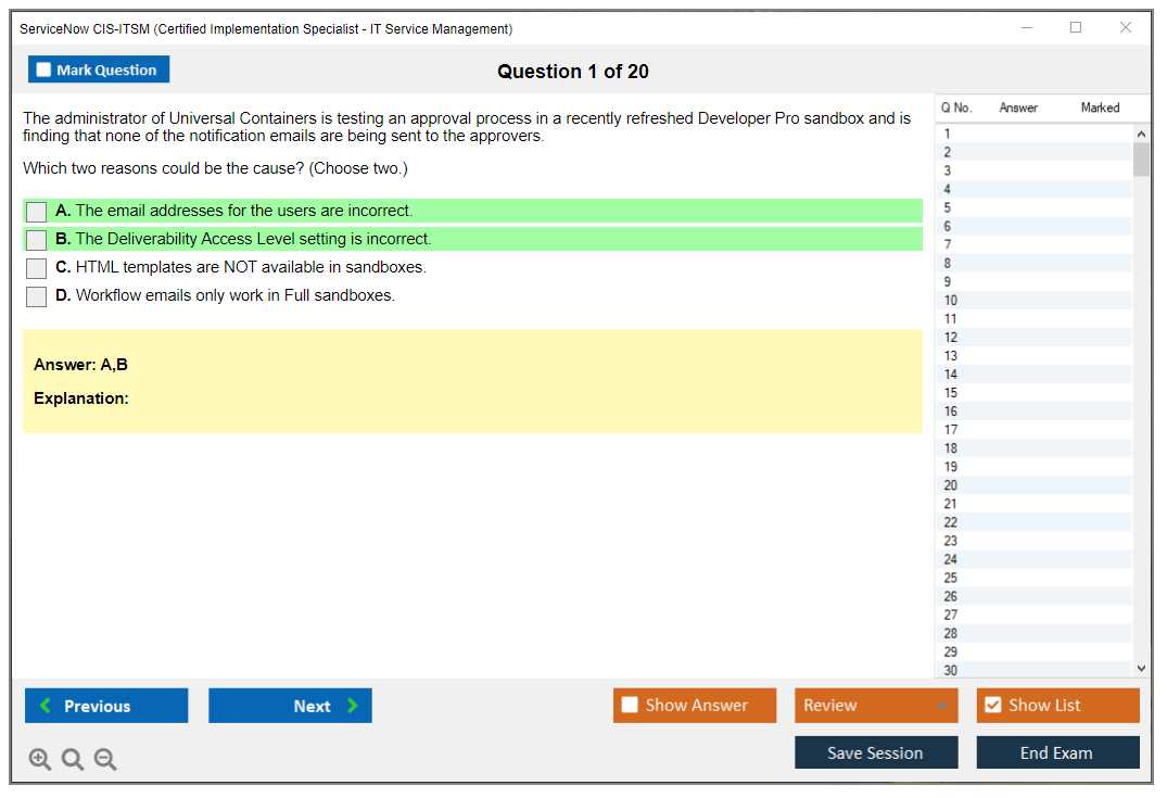 itsm exam questions and answers