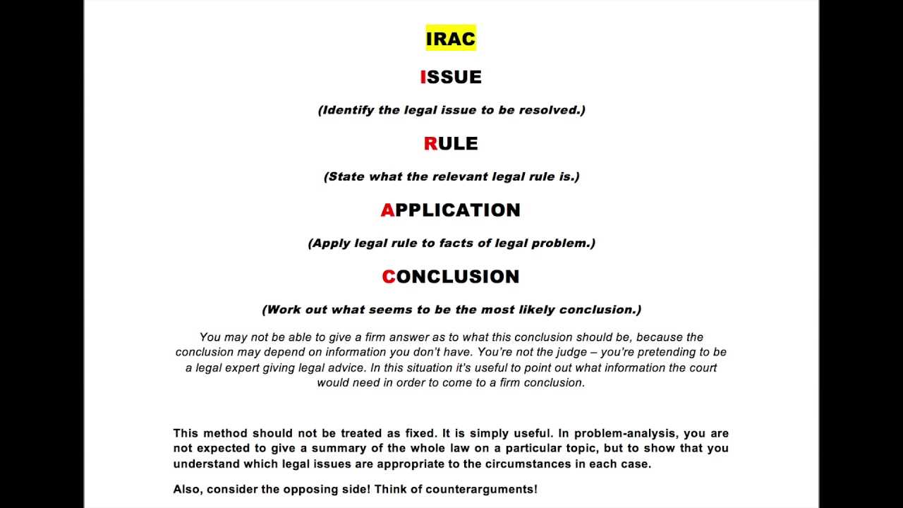 how to answer law exam questions