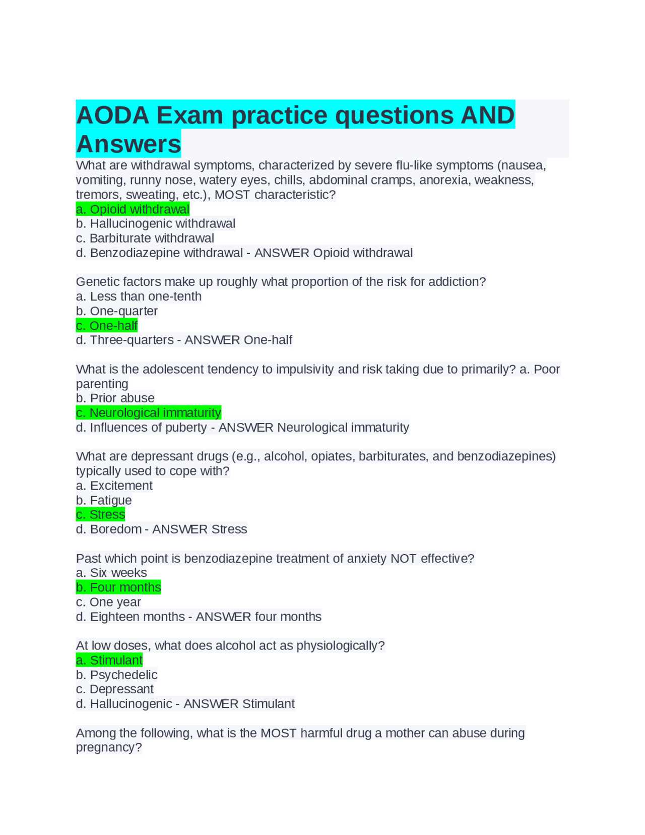 aida 2 exam answers