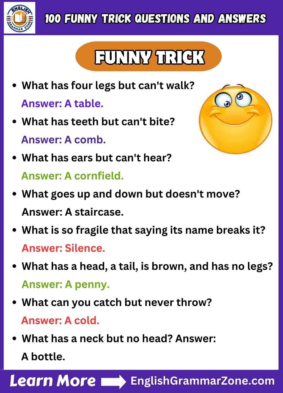 funny trick questions with answers