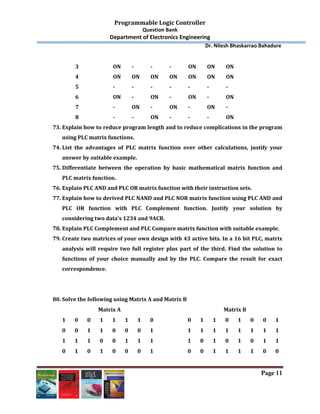 plc exam questions and answers