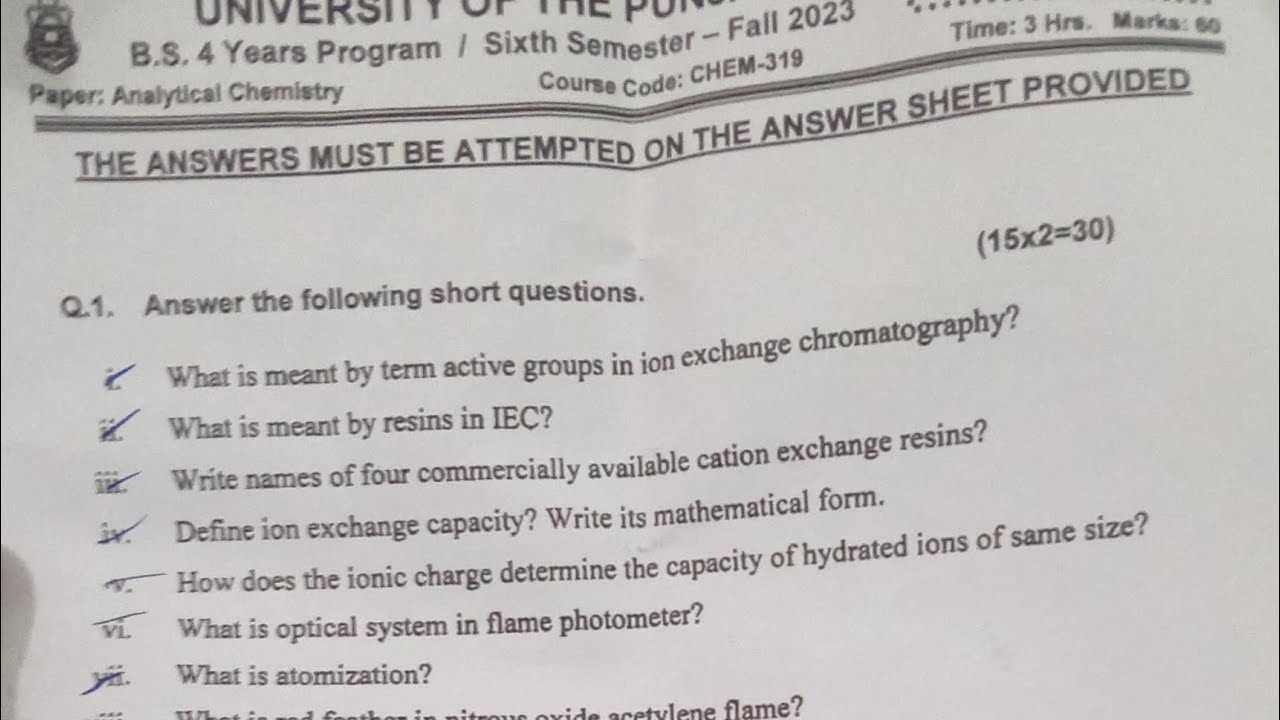 analytical chemistry final exam key