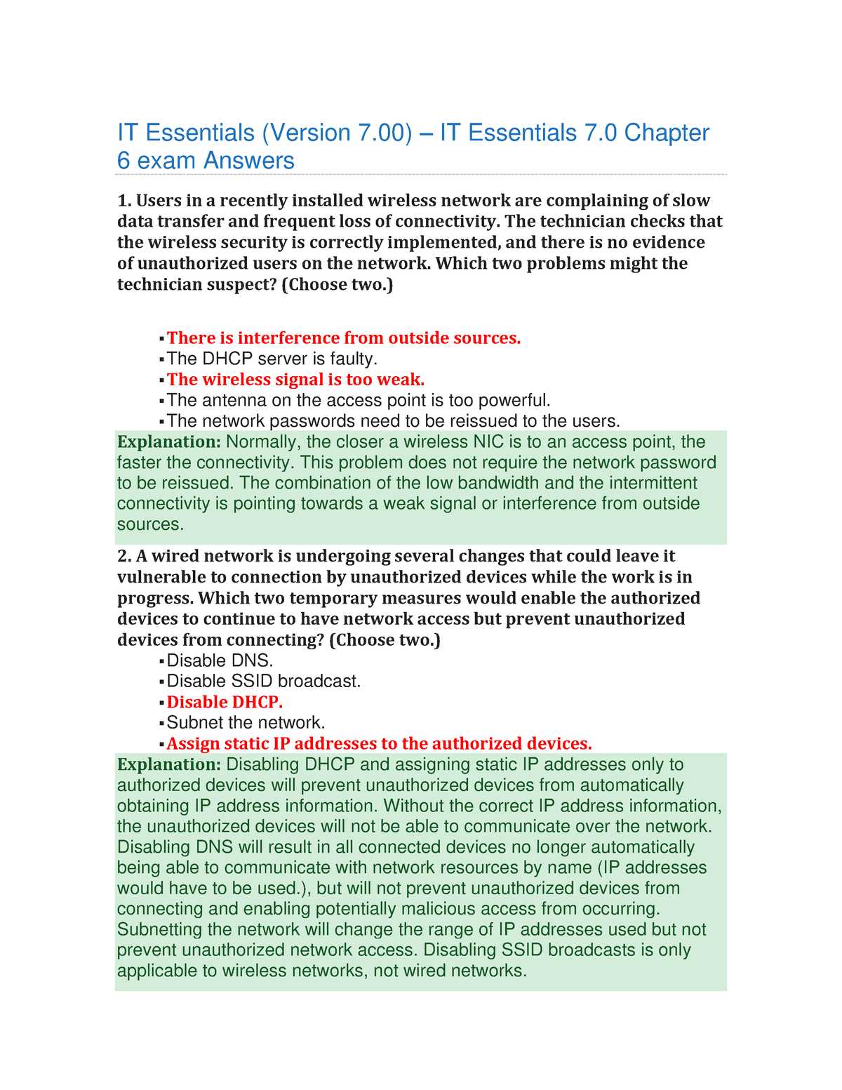 chapter 9 it essentials exam answers