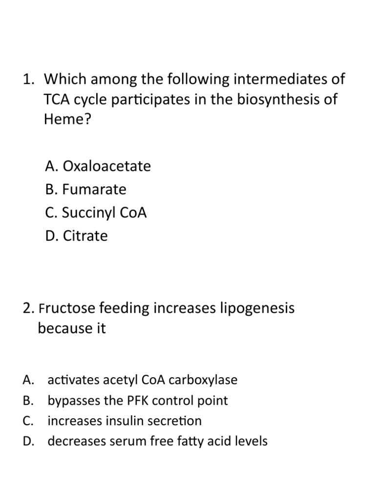 metabolism exam questions and answers