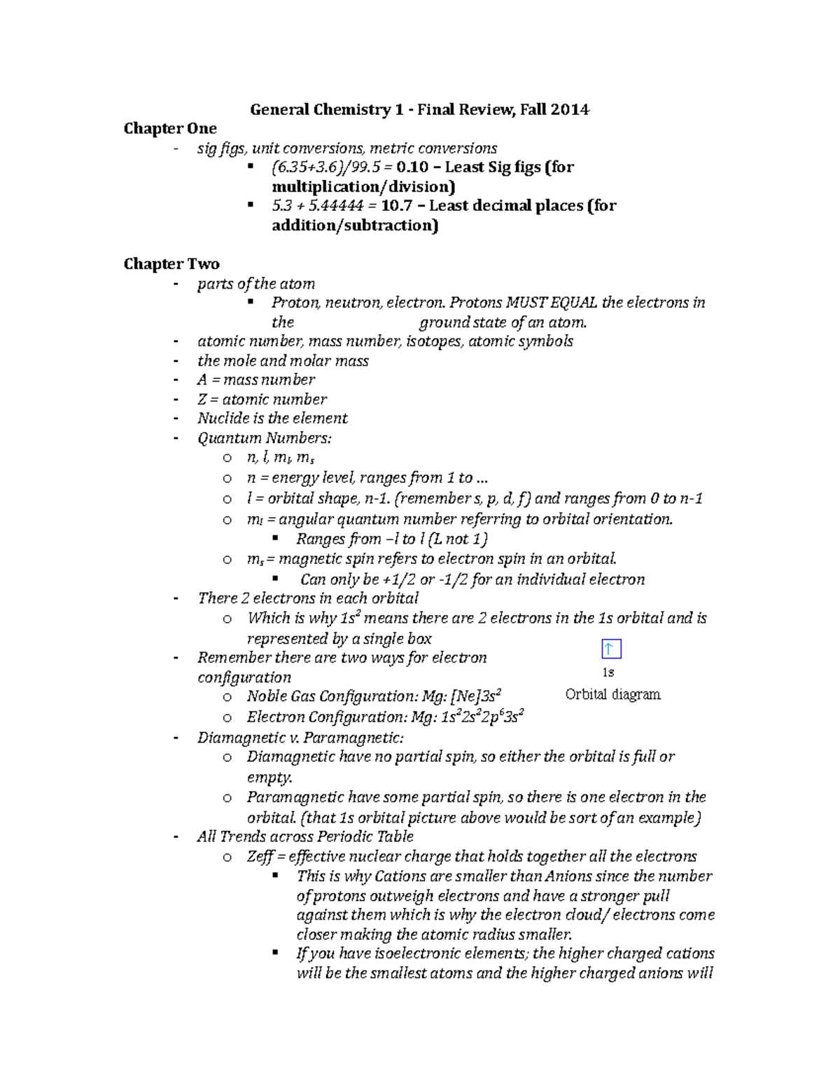 general chemistry 2 final exam questions and answers