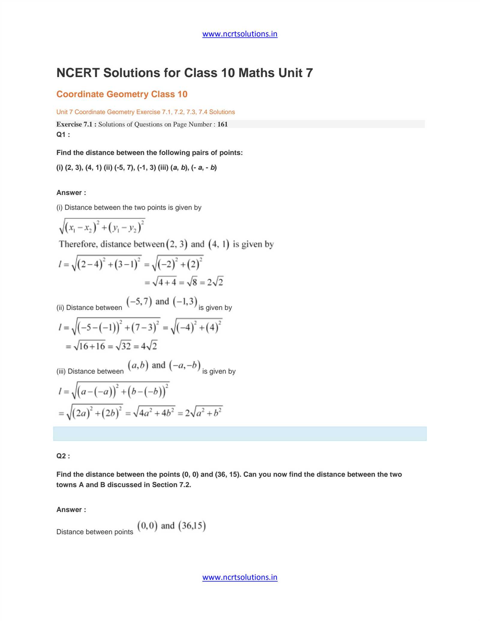 geometry answers chapter 7