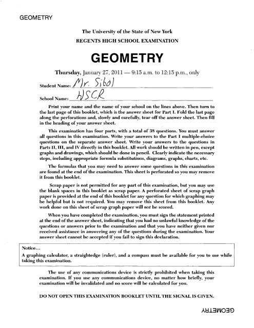 geometry regents exam questions by state standard topic answers