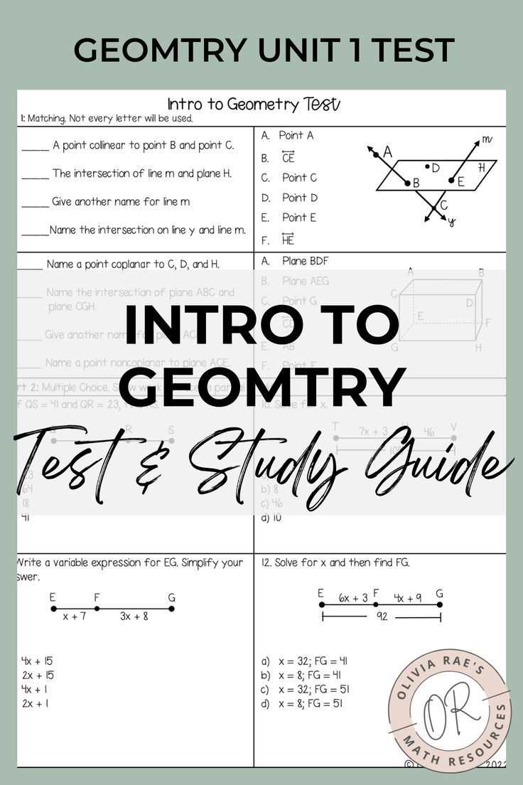 geometry unit 2 exam answers