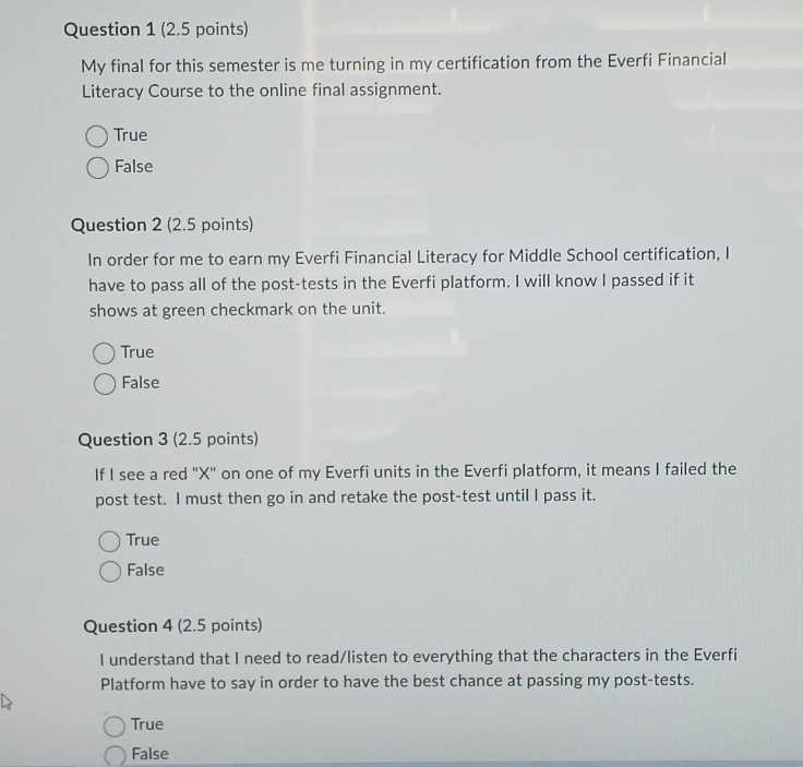 everfi financial literacy module 1 answers