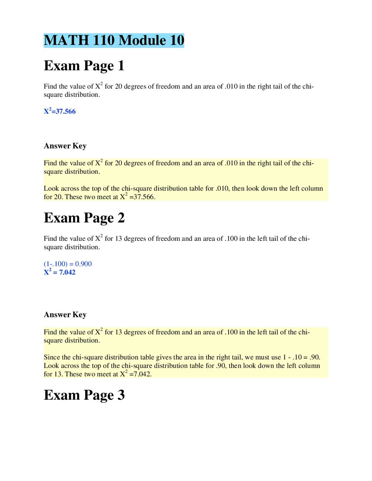 portage learning statistics exam answers