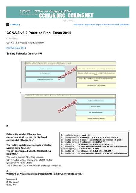 ccna 3 practice final exam answers