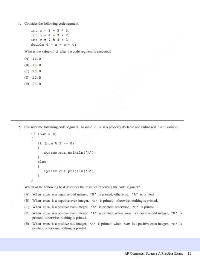 ap computer science principles exam answers