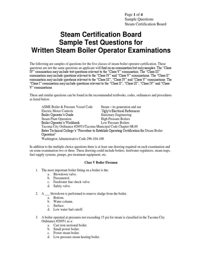 boiler operator exam questions and answers